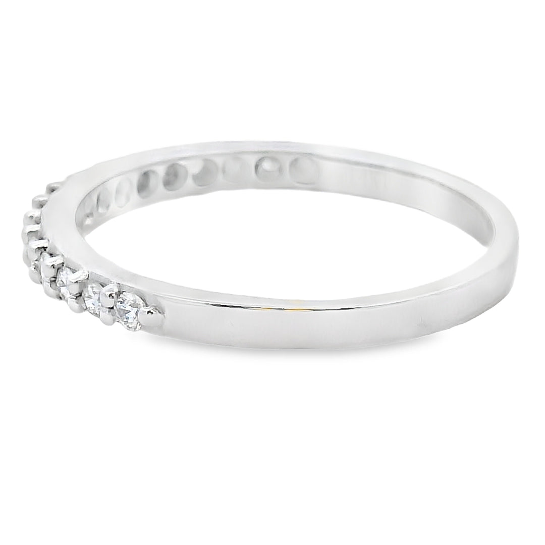 Genuine .25ct Diamond Wedding Band Ring 14KT White Gold