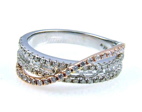 Anillo de oro blanco de 14 quilates con diamante natural de 1,00 ct