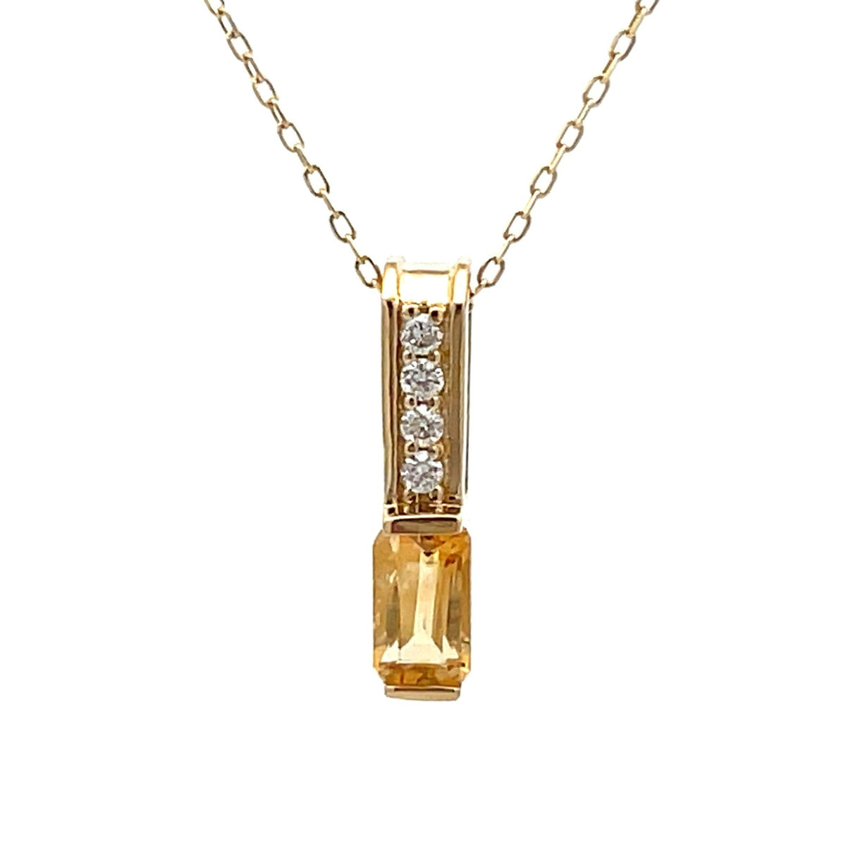 Colgantes de moda de citrino y diamantes de 0,06 ct, oro amarillo de 10 kt