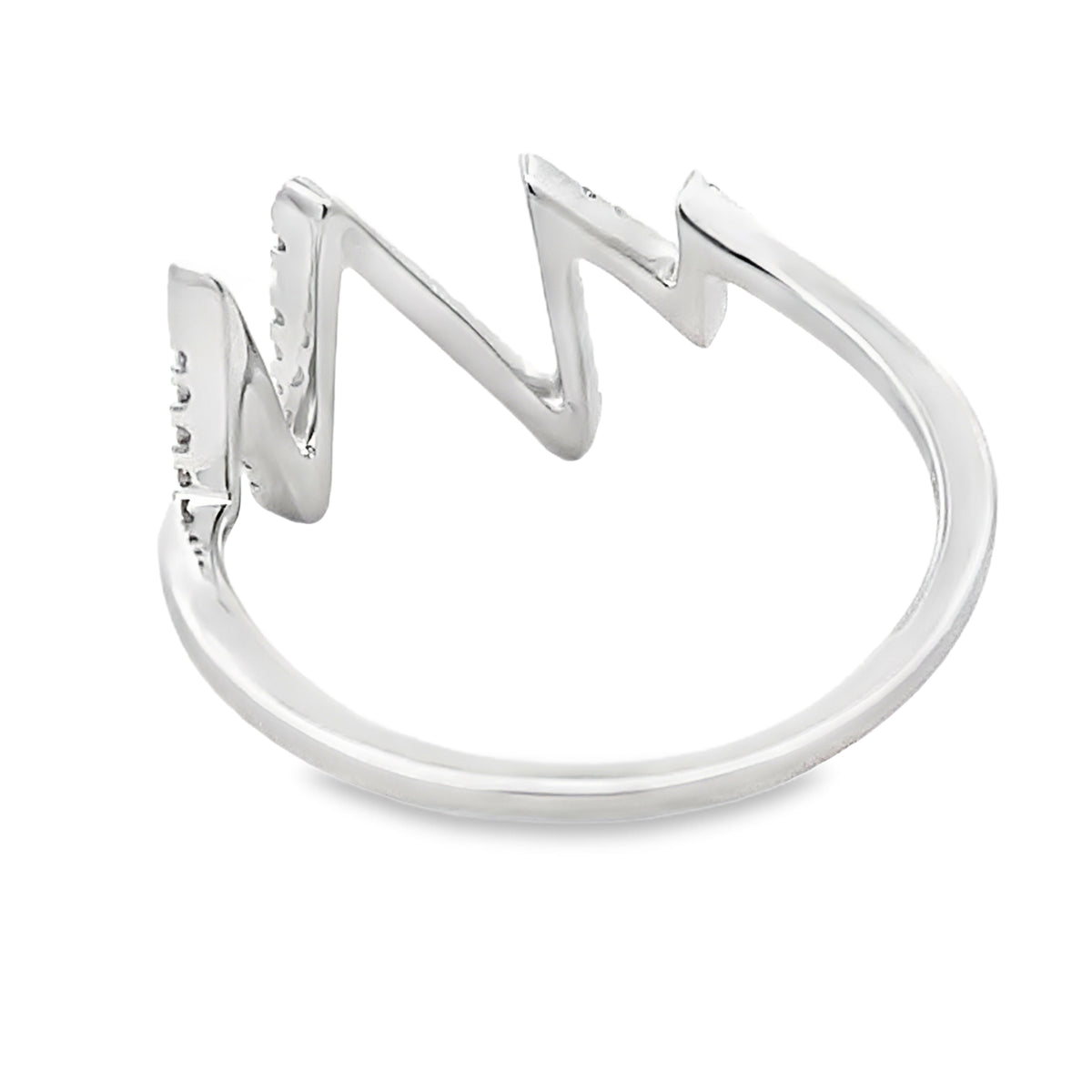 Anillo de diamante auténtico de .15ct en oro blanco de 14kt