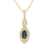 Sapphire Diamond Fashion Pendants 10KT Yellow Gold