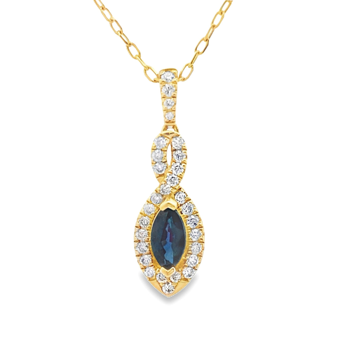Sapphire Diamond Fashion Pendants 10KT Yellow Gold