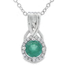 .58ct Emerald Zircon Fashion Pendants Sterling Silver