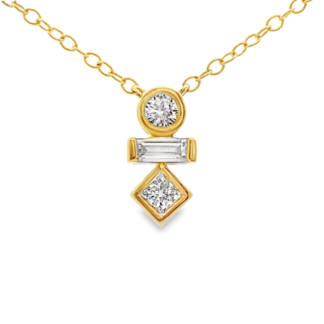 Colgantes de moda de diamantes cultivados en laboratorio, oro amarillo de 10 quilates