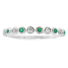 Emerald Diamond stackable band set 14KT White Gold