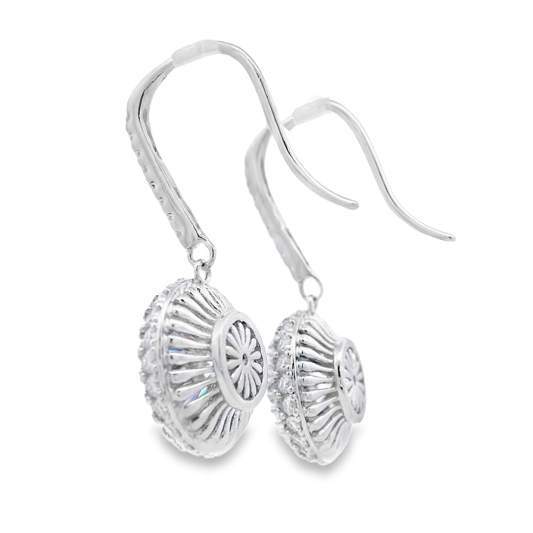 Aretes colgantes de moissanita de 8,33 ct de plata de ley