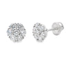 Pendientes de diamante cultivado en laboratorio de 1,32 ct de plata de ley