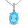 Blue Topaz Diamond Fashion Pendants 10KT White Gold