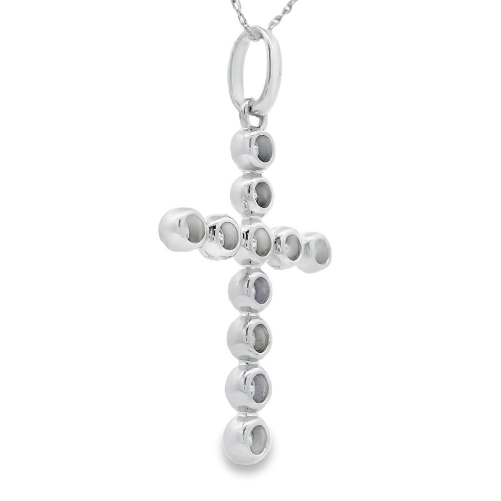.50ct Diamond Cross Religious Pendant 14KT White Gold