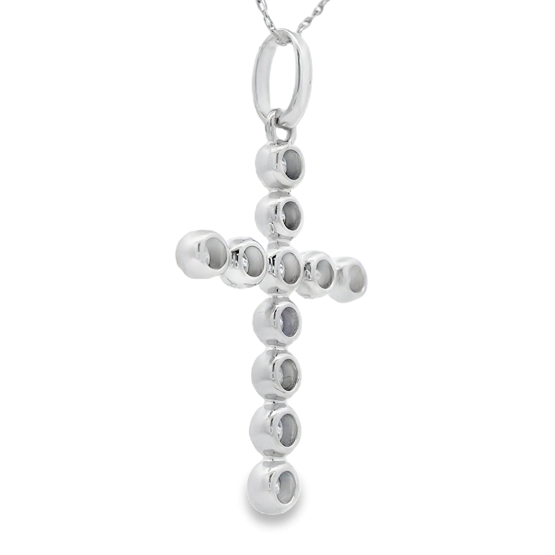 .50ct Diamond Cross Religious Pendant 14KT White Gold