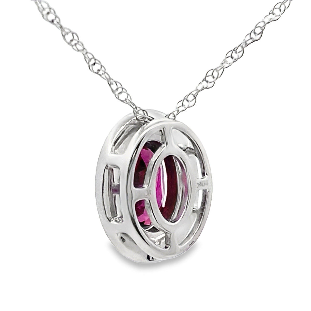 Colgantes de moda de granate y diamante de 0,52 ct en oro blanco de 10 kt