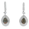 .84ct Quartz Diamond Dangle Earrings 10KT White Gold