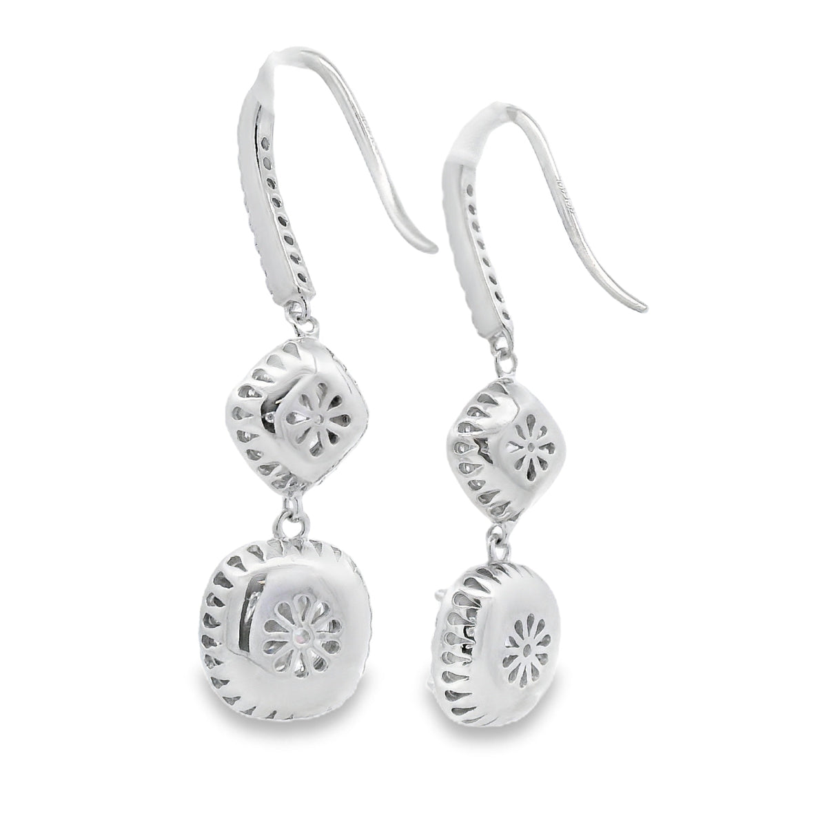 Aretes Colgantes de Moissanita de 8.51 ct de Plata Esterlina