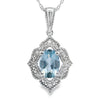 Aquamarine Diamond Fashion Pendants 10KT White Gold