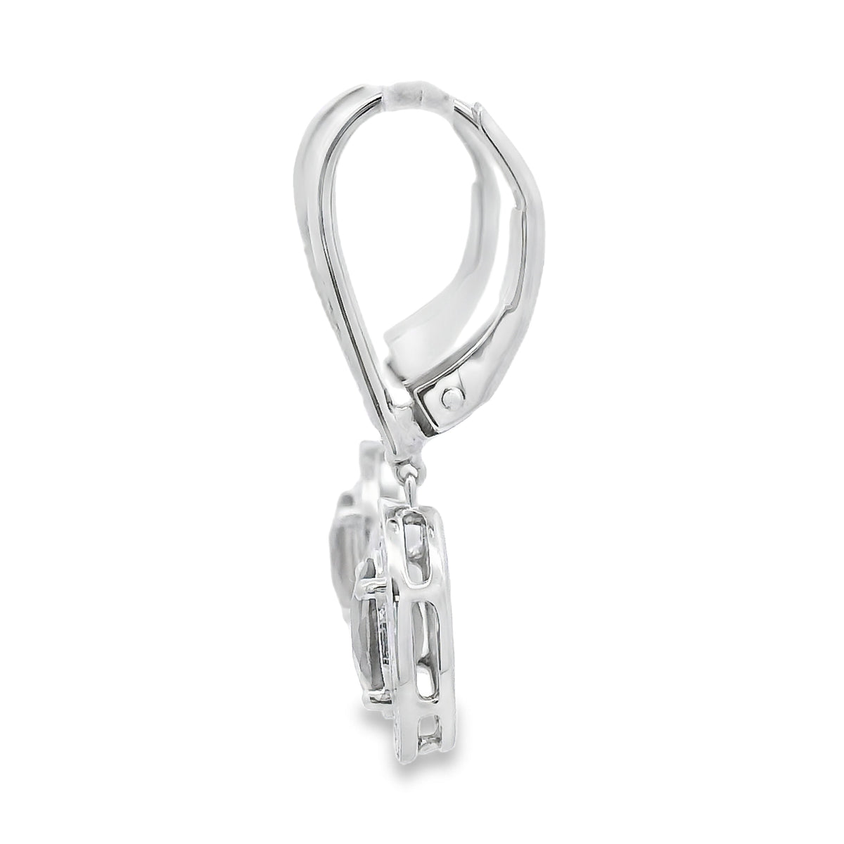 Pendientes colgantes de cuarzo y diamantes de 0,81 ct en oro blanco de 10 kt