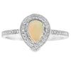 Genuine .30ct Opal Diamond Ring 10KT White Gold