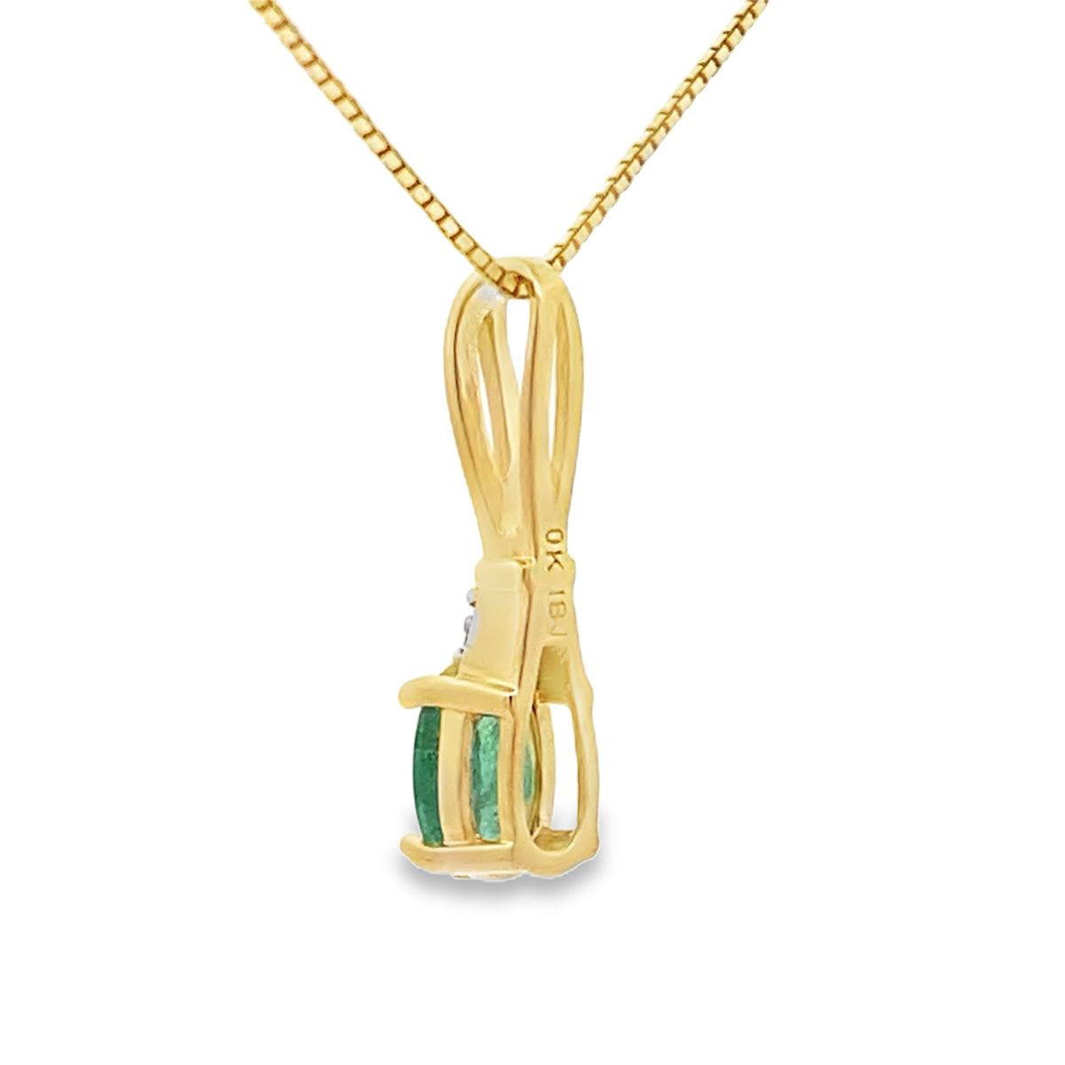 Colgantes de moda de diamante esmeralda de 0,25 ct de oro amarillo de 10 kt