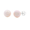 Natural FW Pearl Stud Earrings 14KT White Gold