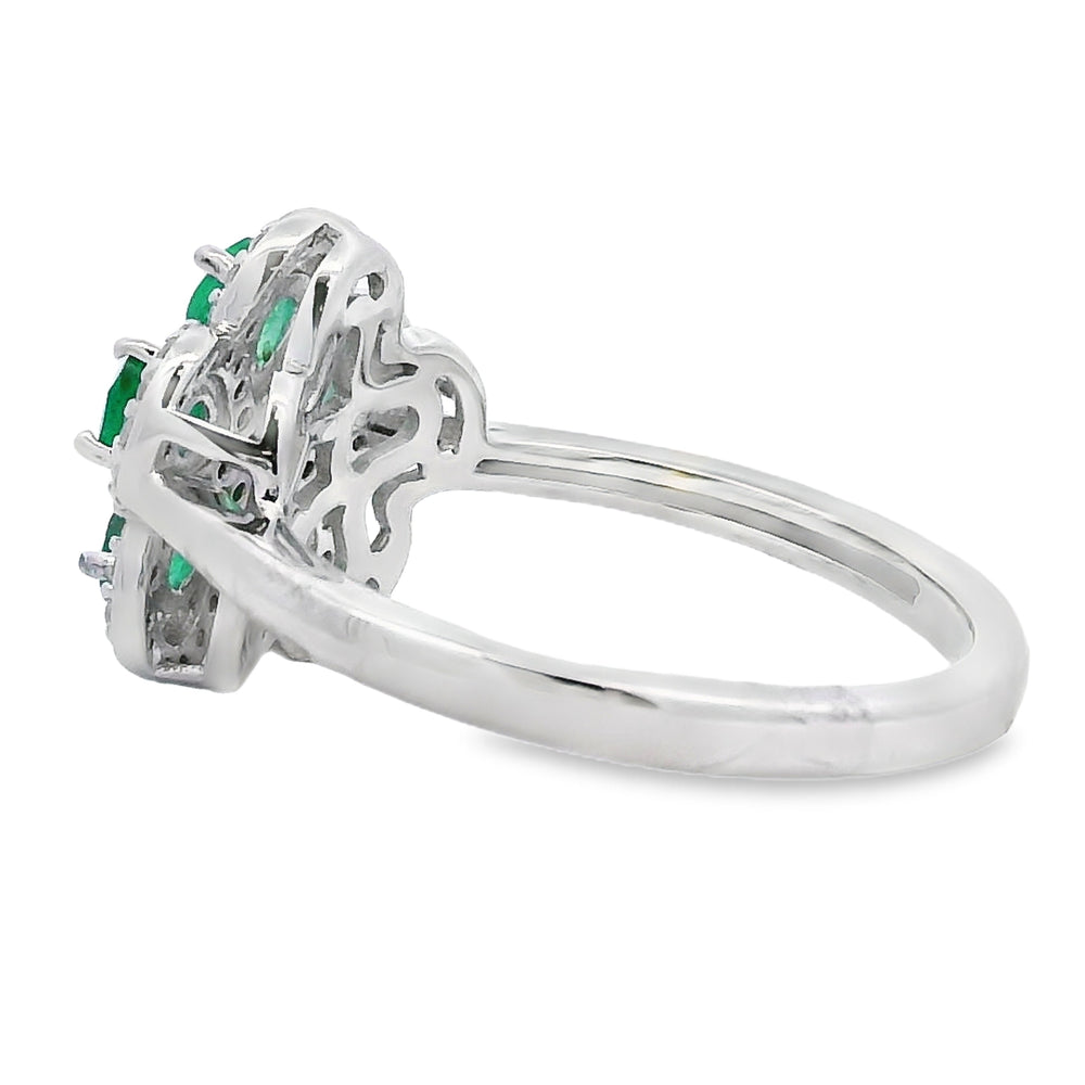 Genuine 1.01ct Emerald Zircon Ring Sterling Silver