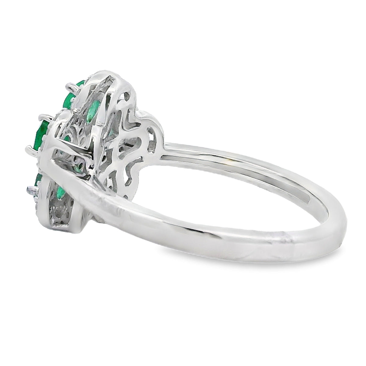 Auténtico Anillo de Plata de Ley con Zirconia Esmeralda de 1.01 ct
