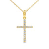 .11ct Diamond Cross Religious Pendant 14KT Yellow Gold