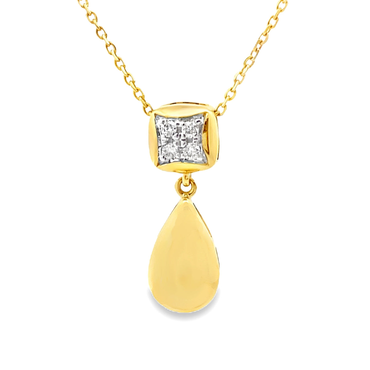 Colgantes de moda con diamante natural de .04ct en oro amarillo de 10kt