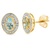 .46ct Aquamarine Diamond Earrings 10KT Yellow Gold