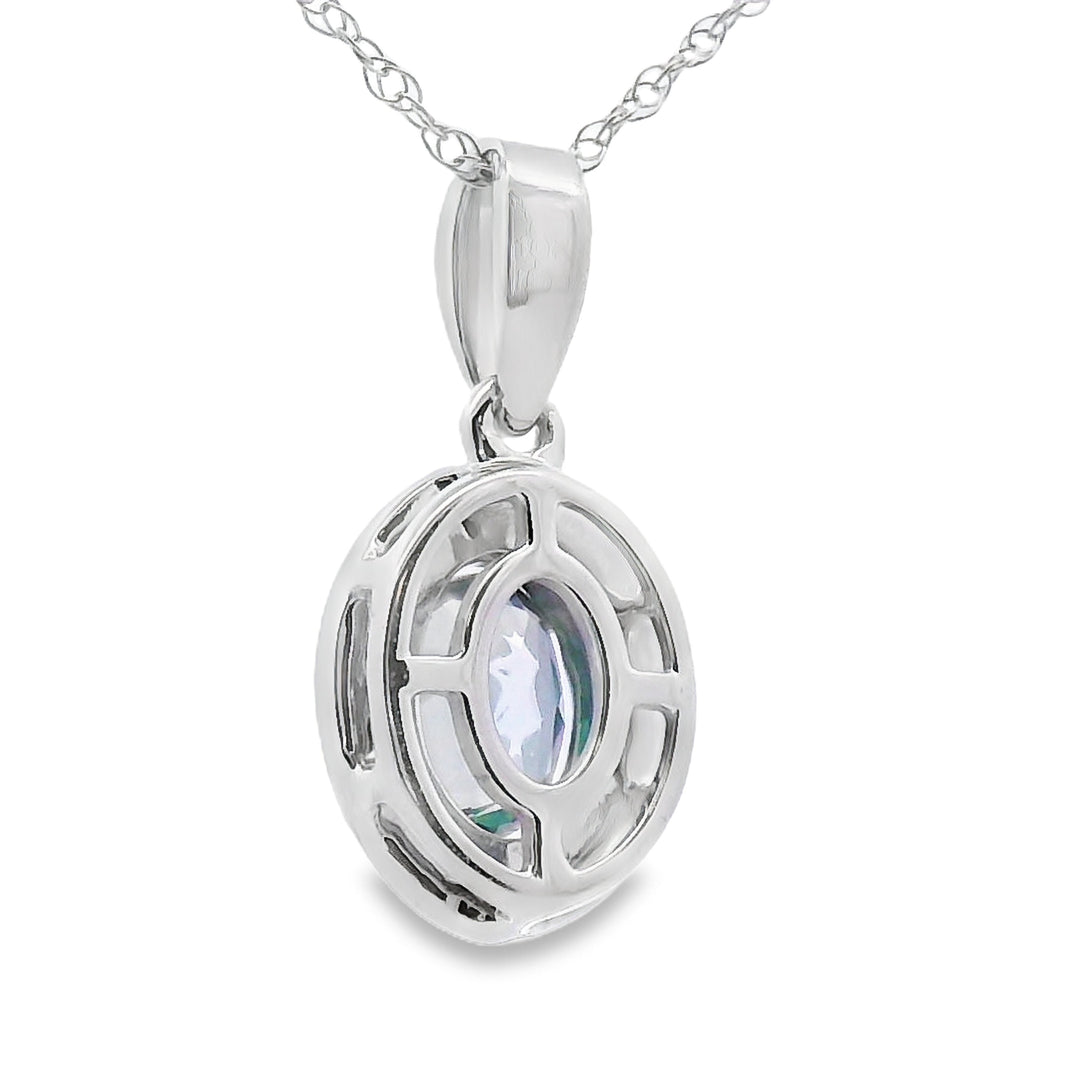Mystic Fire Topaz Fashion Pendants 10KT White Gold