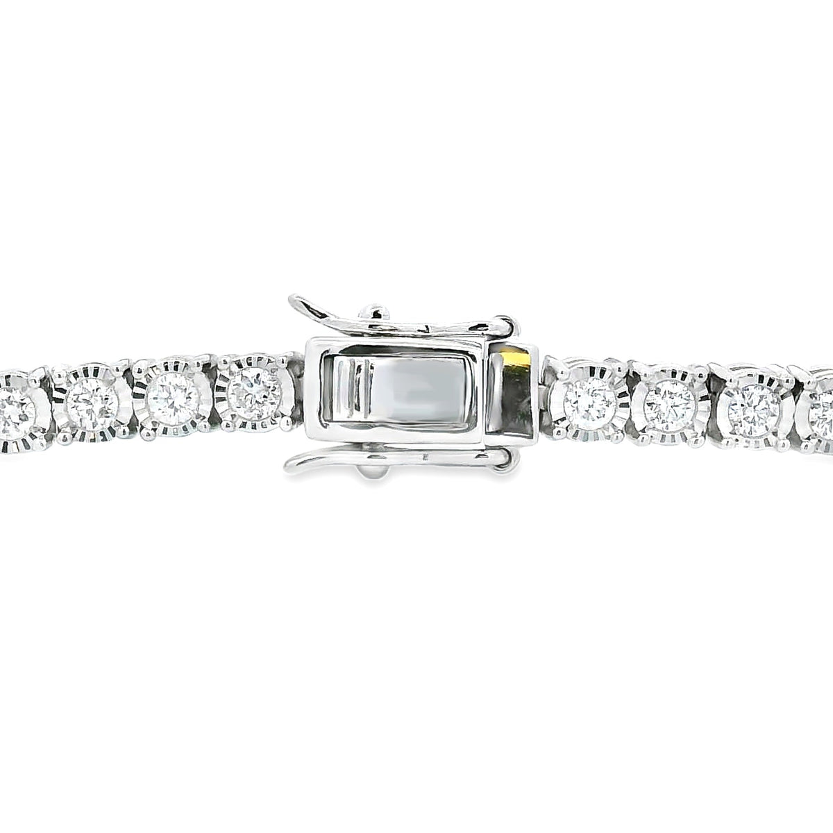 Pulsera tenis de plata esterlina con diamantes de laboratorio