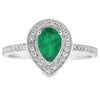 Genuine .42ct Emerald Diamond Ring 10KT White Gold