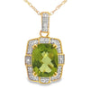 Peridot Diamond Fashion Pendants 10KT Yellow Gold