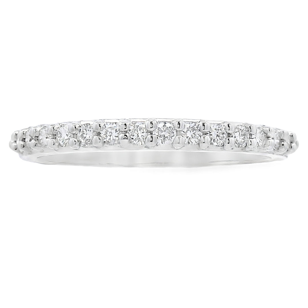 Genuine .25ct Diamond Wedding Band Ring 14KT White Gold