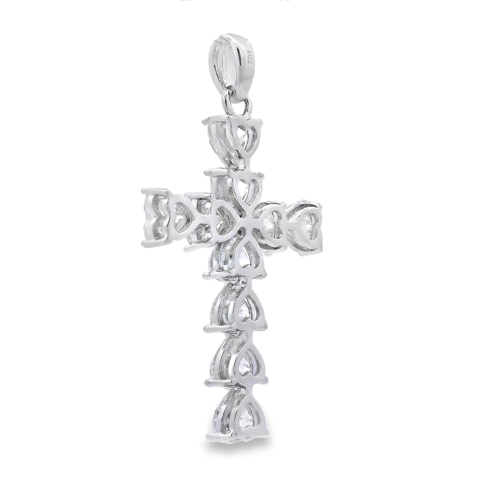 Colgante Religioso Cruz de Moissanita Plata de Ley