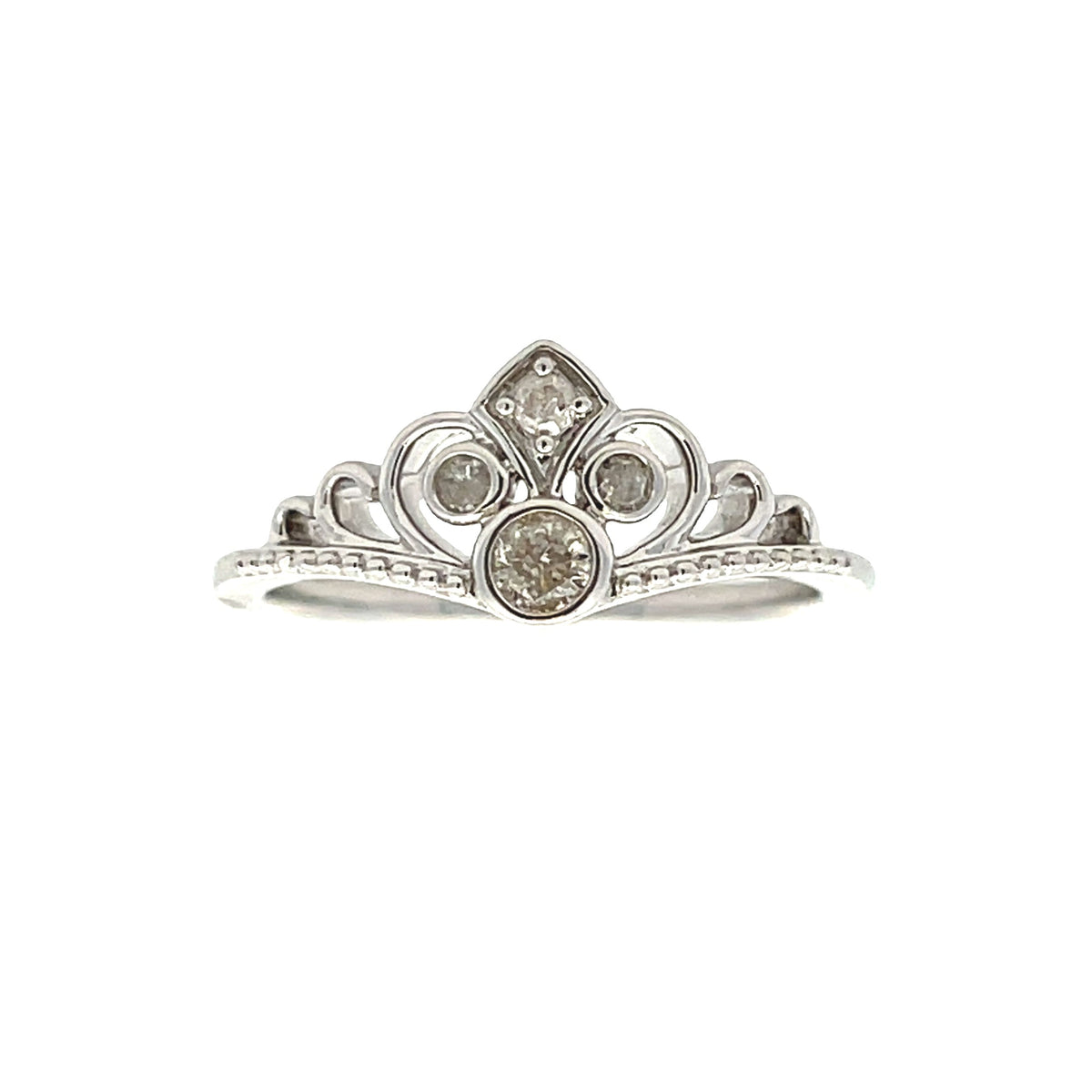 Anillo de plata de ley con diamante auténtico de 0,17 ct