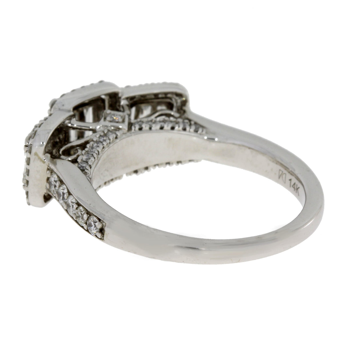 Anillo de oro blanco de 14 quilates con 3 diamantes naturales de 1,00 ct