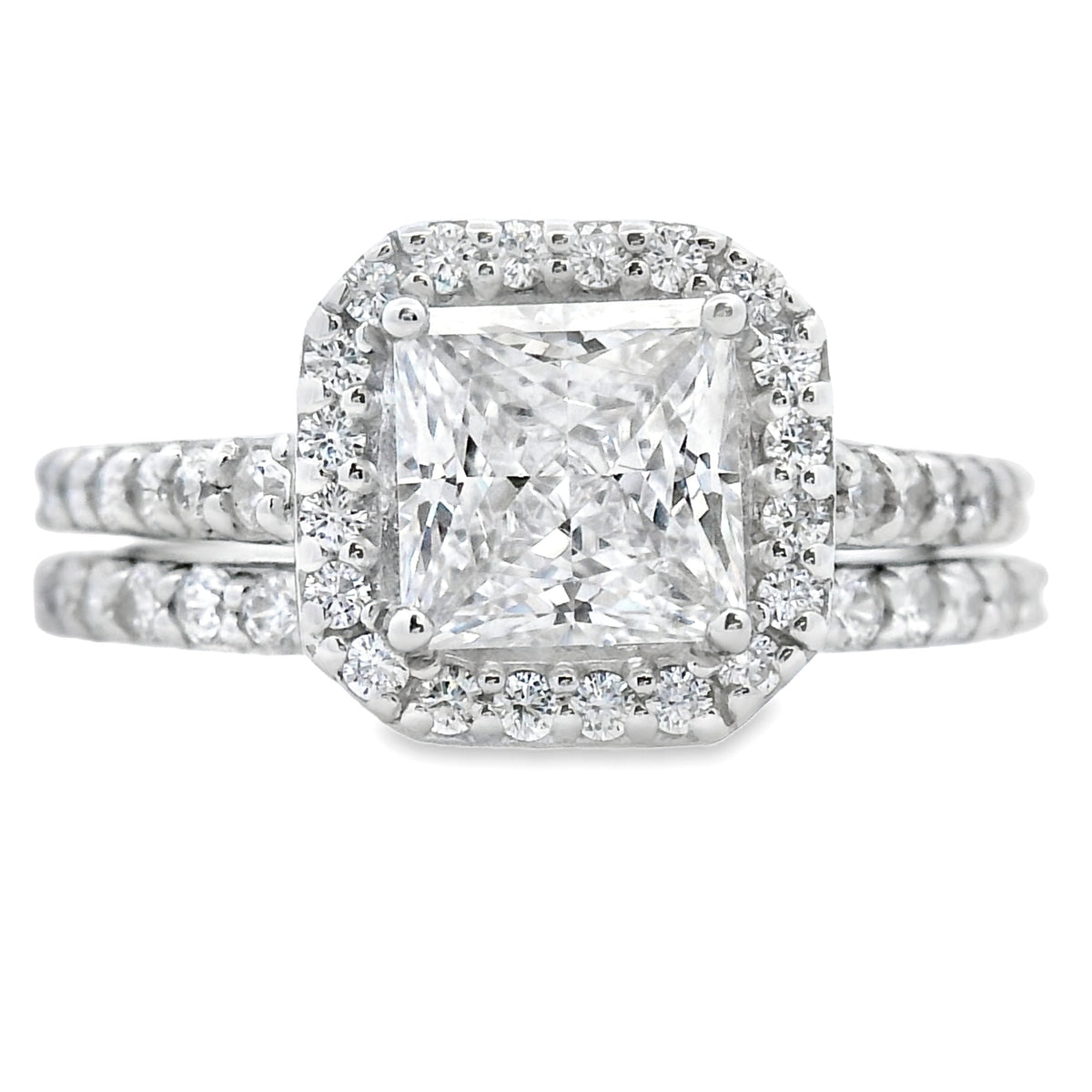 Circón cúbico natural CZ Plata de ley nupcial