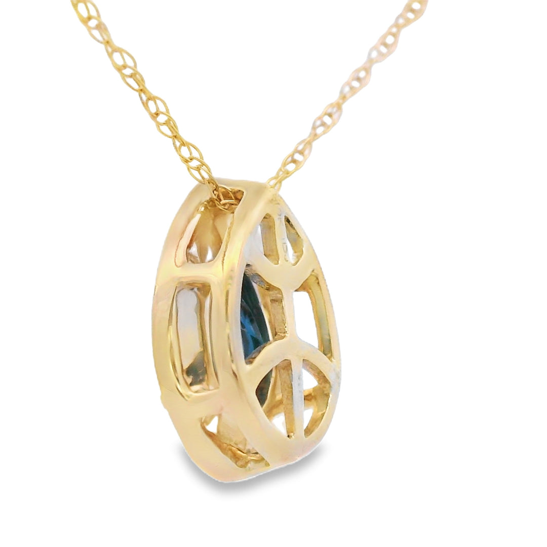 Sapphire Diamond Fashion Pendants 10KT Yellow Gold
