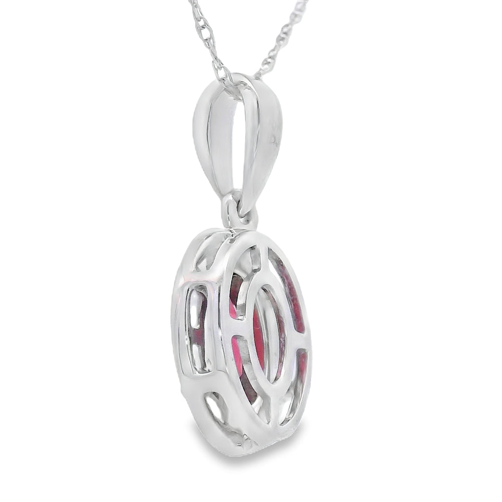 .58ct Garnet Diamond Fashion Pendants 10KT White Gold