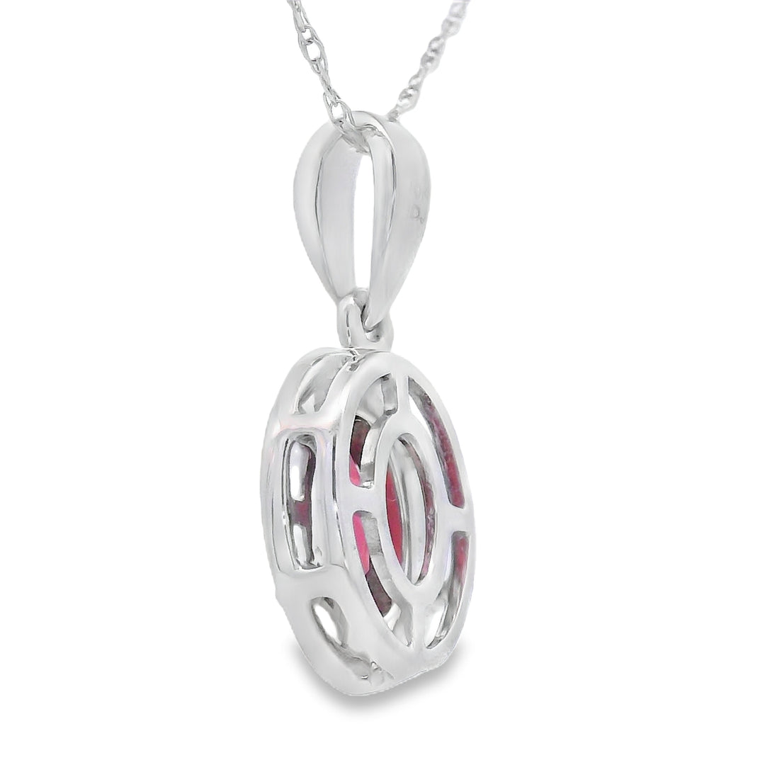 .58ct Garnet Diamond Fashion Pendants 10KT White Gold