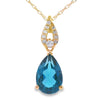 London Blue Topaz Fashion Pendants 10KT Yellow Gold
