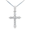 .23ct Diamond Cross Religious Pendant 14KT White Gold