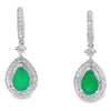 Chalcedony Diamond Dangle Earrings 10KT White Gold