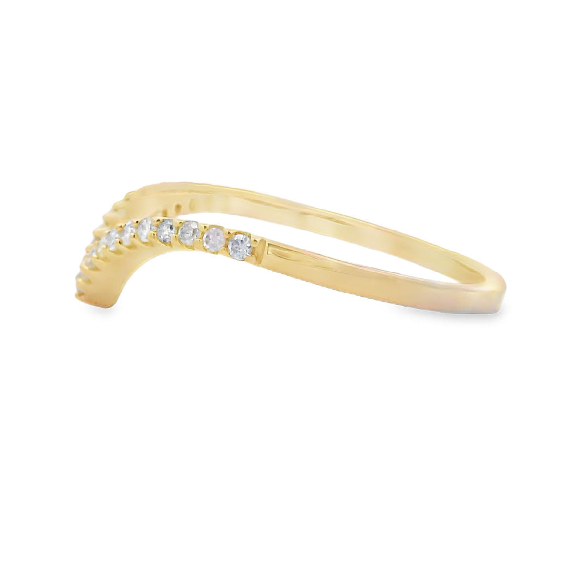 Anillos de banda de moda de diamantes de .14 qt en oro amarillo de 14 kt