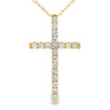 .33ct Diamond Cross Religious Pendant 14KT Yellow Gold