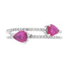 Genuine .64ct Ruby Diamond Ring 14KT White Gold