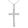 .12ct Diamond Cross Religious Pendant 14KT White Gold