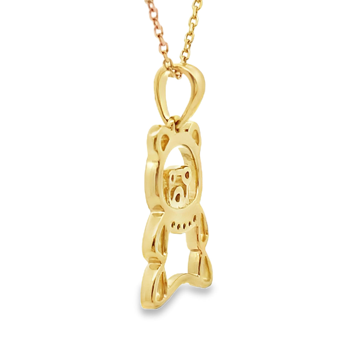 Colgante de animal con diamante genuino de .03 qt, oro amarillo de 10 KT