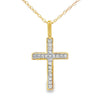 .07ct Diamond Cross Religious Pendant 10KT Yellow Gold