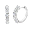Natural 2.00ct Diamond Hoop Earrings 14KT White Gold