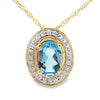Blue Topaz Diamond Fashion Pendants 10KT Yellow Gold